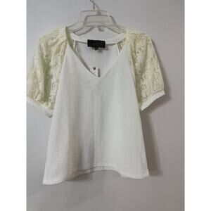 NWT Anthropologie Women's Sunday In Brooklyn Puff Lace Sleeve - Size XS